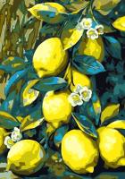 Картина по номерам на картоне 20*28,5 см "Лимоны"
