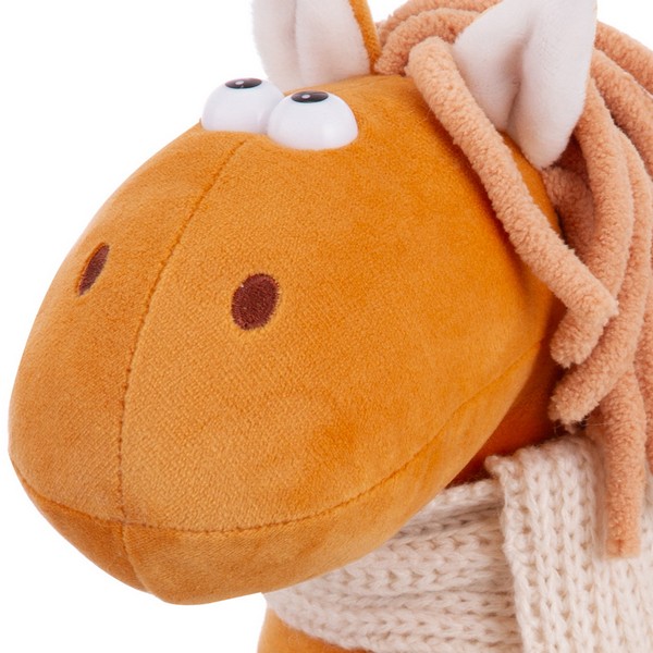 Игрушка мягконабивная ТМ "Relana" Конь рыжий в шарфике Энцо, 25 см Игрушка мягконабивная ТМ "Relana" Конь рыжий в шарфике Энцо, 25 см