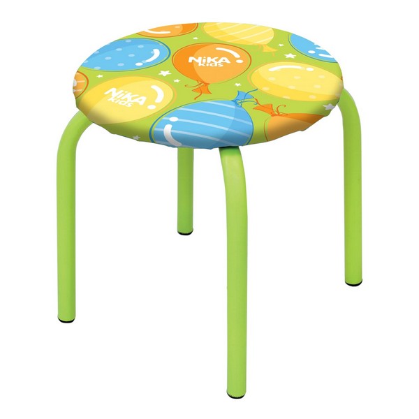 Табурет детский, принт: с шариками на зеленом