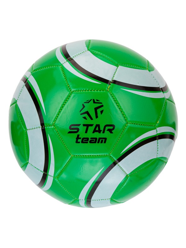 Мяч футбольный "STAR Team" PVC, 5 цв. в ассорт. (оранж. красн. зелен. желт. бел.), диаметр 22 см.. в/п 25*13*3 см