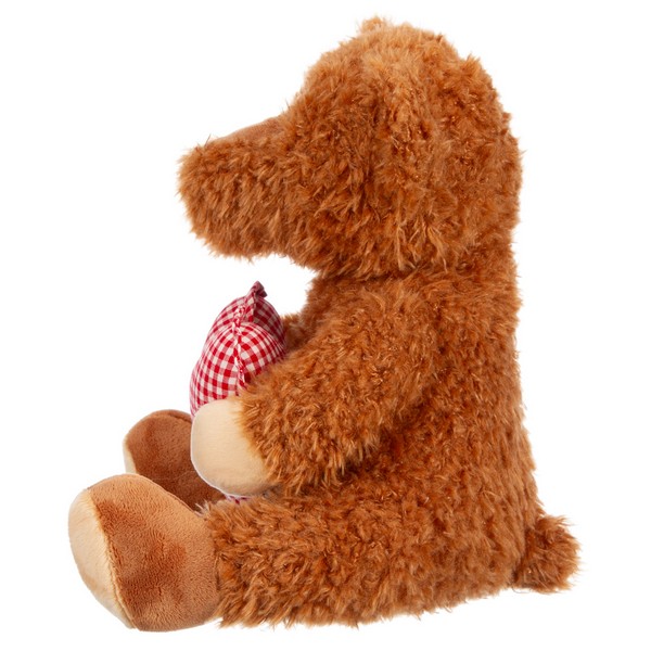 Мишка коричневый с сердцем, 24 см