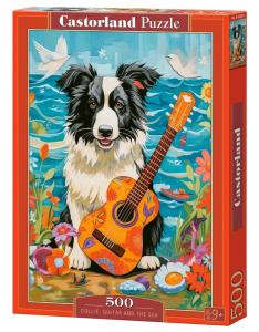 Puzzle-500 "Колли, гитара и море"