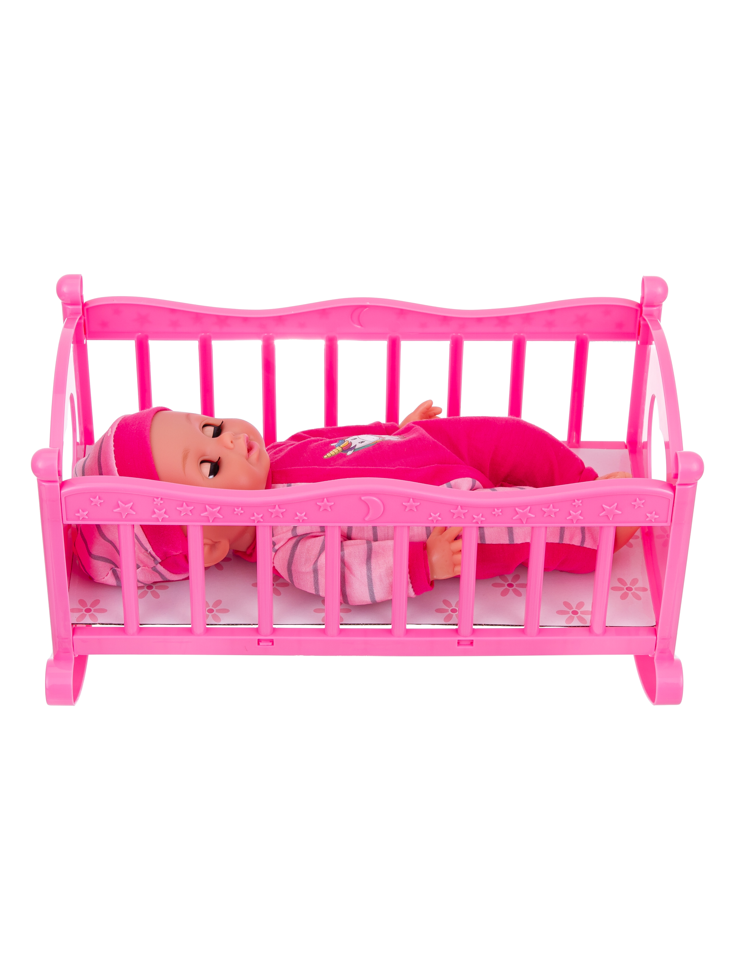 Набор Girl's Club "Маленькая мама", в комплекте: пупс 30 см, кроватка, стульчик, аксессуары