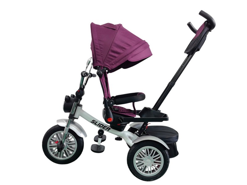 Велосипед трехколесный SLIDER, надувные колёса 12 и 10", фара, корзинка, сумочка Велосипед трехколесный SLIDER, надувные колёса 12 и 10", фара, корзинка, сумочка