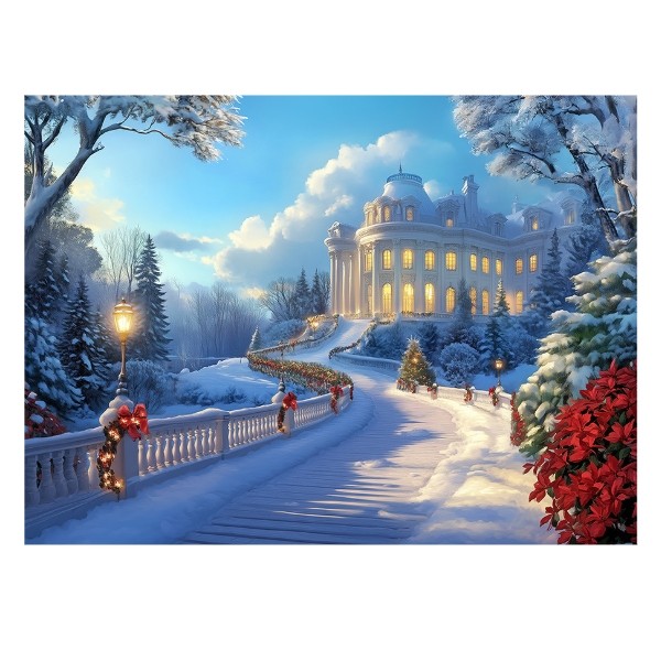 Холст с красками 30х40 см по номерам в коробке (30цв.) Дворец зимним днём.