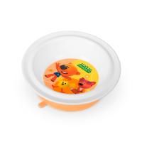 Тарелка детская глубокая на присосе с декором "Ми-Ми-Мишки", цвет: оранжевый