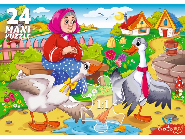 Макси-пазлы 24 элемента "Два веселых гуся"