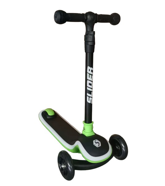 Самокат трехколесный Slider, светящиеся полиуретановые колёса и платформа, руль складной