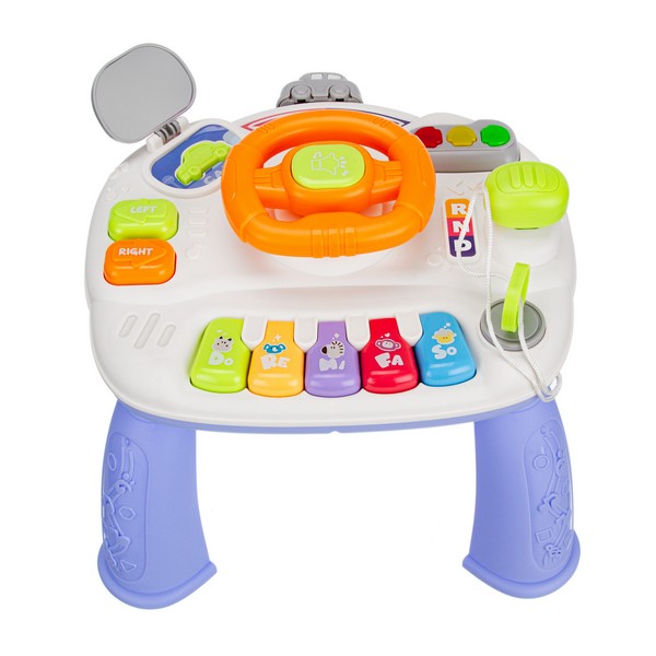 Центр развивающий Elefantino "Веселые гонки": игровой столик (25*25*21см), пианино, руль, светофор