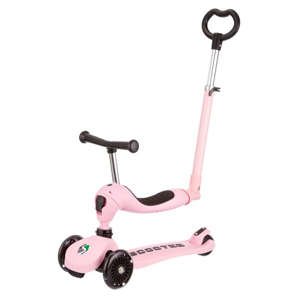 Самокат трансформер трехколесный с ручкой управления