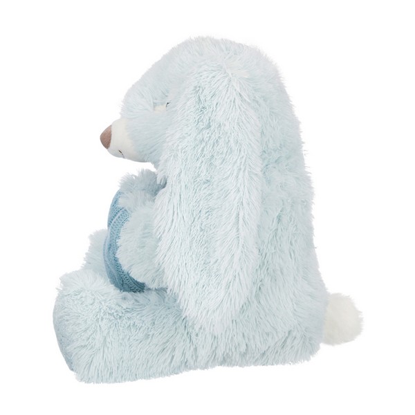 Заяц нежно-голубой с сердцем, 15 см