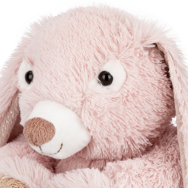 Заяц нежно-розовый с сердцем, 15 см