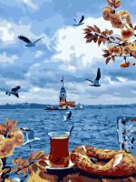 Картина по номерам на картоне 40*50 см "Утренний чай"
