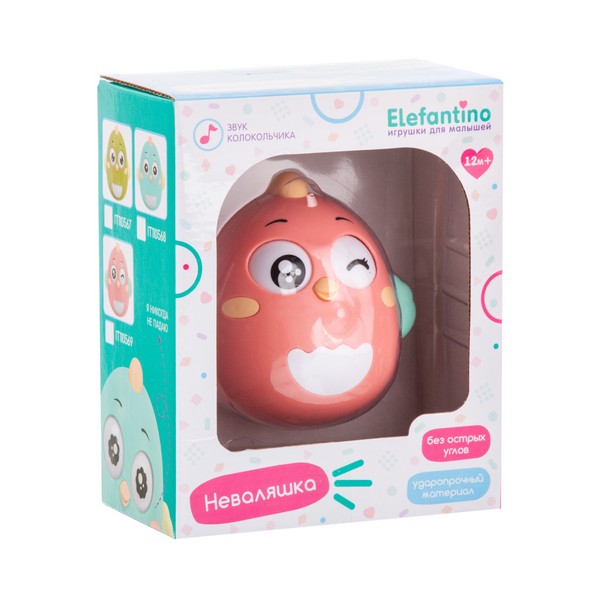 Неваляшка Elefantino "Птичка", звук колокольчика