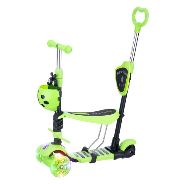 Самокат трехколесный Slider с ручкой управления, колеса светящиеся Самокат трехколесный Slider с ручкой управления, колеса светящиеся