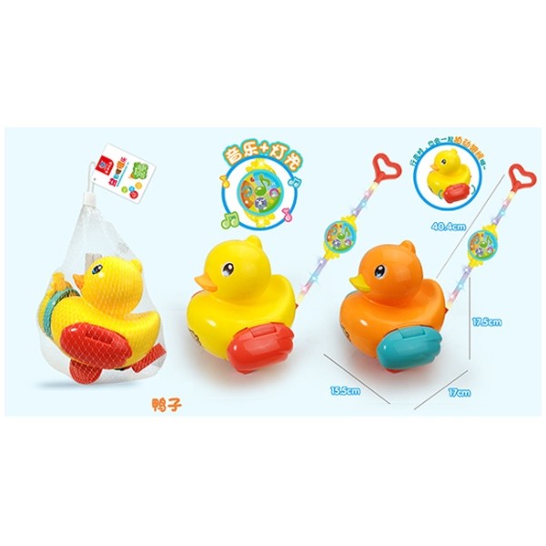 Каталка на палочке "Уточка" двигает крылышками, размер 15,5*17*17,5 см, палочка 40 см