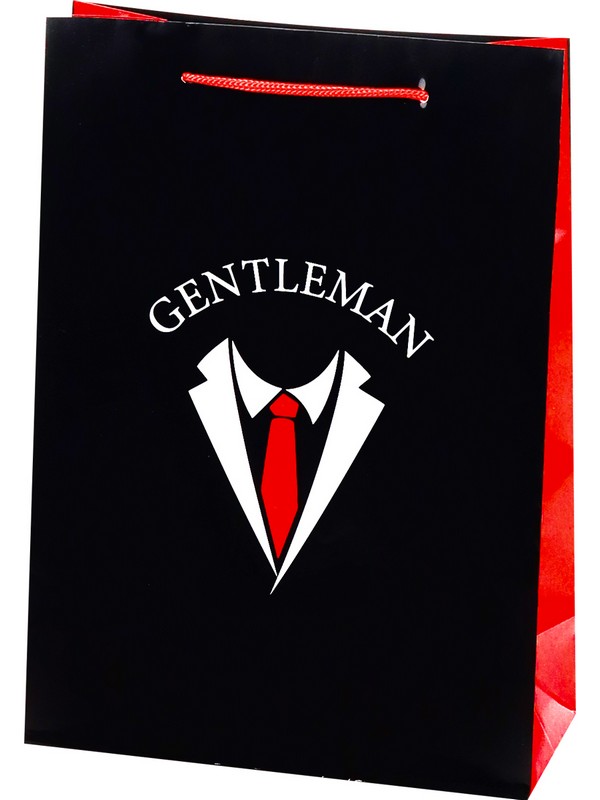 Optima Пакет подарочный с глянцевой ламинацией ( 12 шт в наборе) 22x31x10 см (ML) Gentleman