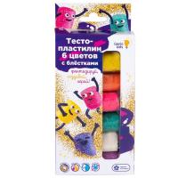 Набор для детской лепки «Тесто-пластилин 6 цветов с блёстками»