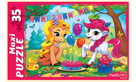 Макси-пазлы  "Пони на празднике" 35 эл.