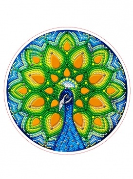 Алмазная мозаика 12 цв "Павлин"