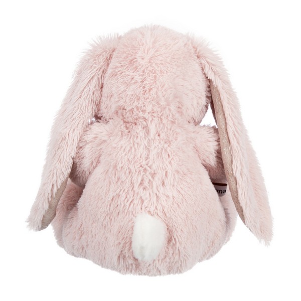 Заяц нежно-розовый с сердцем, 15 см