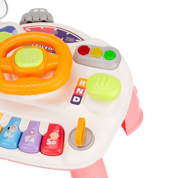 Центр развивающий Elefantino "Веселые гонки": игровой столик (25*25*21см), пианино, руль, светофор