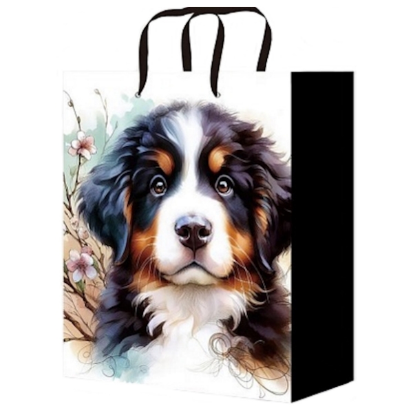 Optima Пакет подарочный с глянц.лам.  (12 шт в наборе) 26,4*32,7*8см (L) Песик и веточки