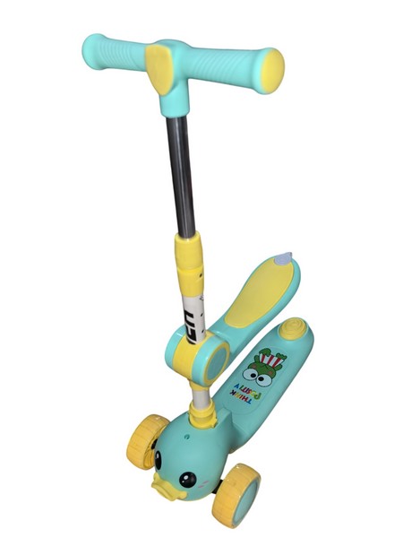 Самокат трехколесный Slider, колеса светящиеся, руль складной