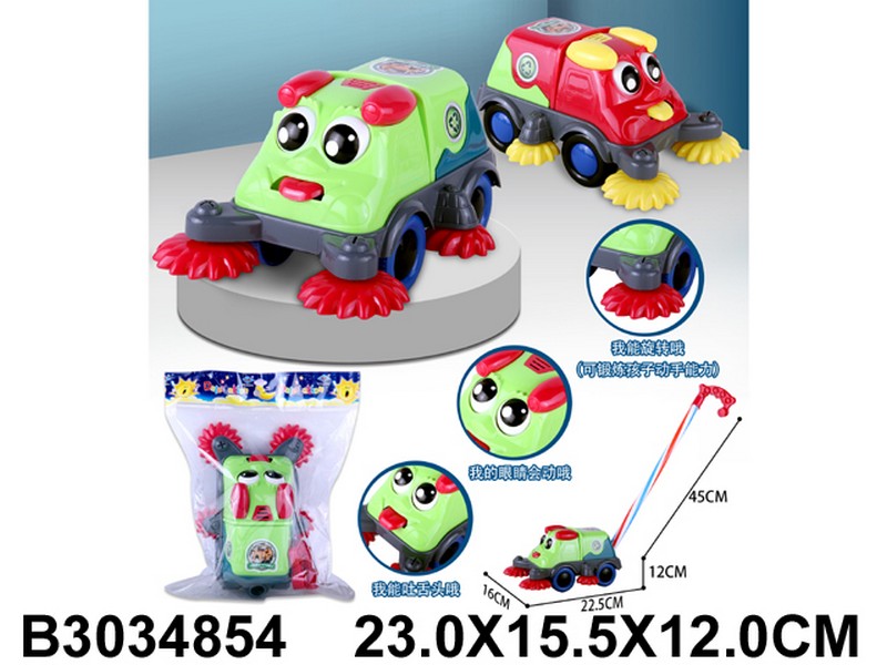 Каталка на палочке "Машинка" размер: 16*22,5*45 см, 2 цвета в ассортименте