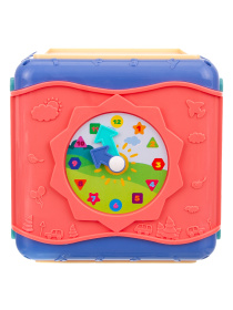 Куб логический  "Elefantino" сортер, шестерёнки, часики, лабиринт с машинками, головоломка