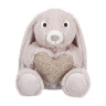 Заяц бежевый с сердцем, 15 см