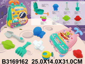 Набор "Песочный" 8 предметов: совок, грабли, 3 формочки, лейка