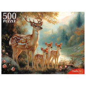 Пазлы 500 элементов. ОЛЕНИ У ОЗЕРА