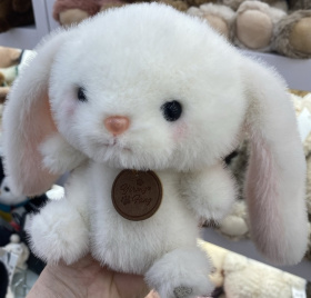 Зайчик длинноухий белый, 17 см