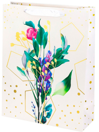 Dream cards Пакет подар. с мат.лам.и золотис.тисн. (12 шт в наборе) 26*32*10см(L), Цветочный дар, в