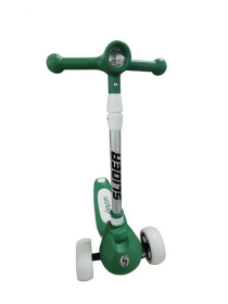 Самокат трехколесный Slider, светящиеся колёса и платформа, руль складной с фонариком