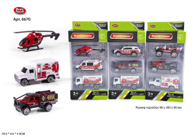 Набор транспорта металлического 3 шт. в упаковке в ассортименте