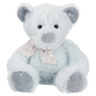 Мишка светло-мятный с бантиком, 24 см