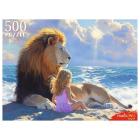 Пазлы 500 элементов. ДЕВОЧКА И ЛЕВ