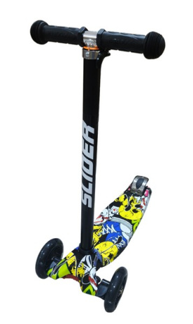 Самокат четырехколесный Slider, колеса светящиеся (диаметр 118/76 мм)