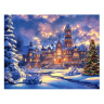 Холст с красками 40х50 см по номерам в коробке (30цв.) Замок в новогодних огнях, Холст с красками 40х50 см по номерам в коробке (30цв.) Замок в новогодних огнях,