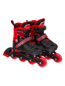 Ролики раздвижные красные, колеса PU 64 мм р-р S, 31-34,  в сумке