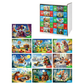 Микс Пазлы 54 элемента. Серии "Оживи мультфильм" СКАЗКИ №4 (10 шт в шоубоксе)