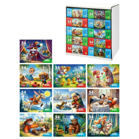 Микс Пазлы 54 элемента. Серии "Оживи мультфильм" СКАЗКИ №4 (10 шт в шоубоксе)