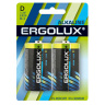 Батарейка (2 шт на блист.) 1.5В "Ergolux Alkaline LR20 BL-2", на картоне 3,4*11,4*8,4 см