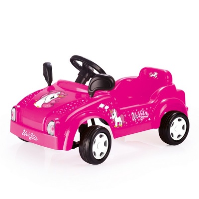 Игрушка "Машина педальная DOLU" Unicorn, клаксон, розовая