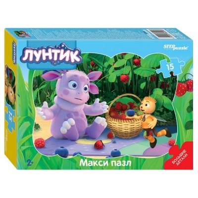 Контурный МАКСИ пазл 15 эл. "Лунтик" (Мельница)