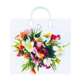 Пакет полиэтиленовый с пластиковой ручкой (10 шт в наборе) Весенний вальс