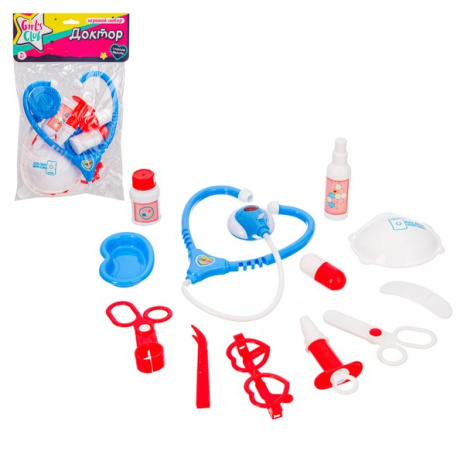 Набор Girl's club "Доктор", 12 деталей, стетоскоп (свет, звук) Набор Girl's club "Доктор", 12 деталей, стетоскоп (свет, звук)