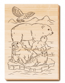 Выжигание. Доска для выжигания и росписи 1 шт "На льдине" А4